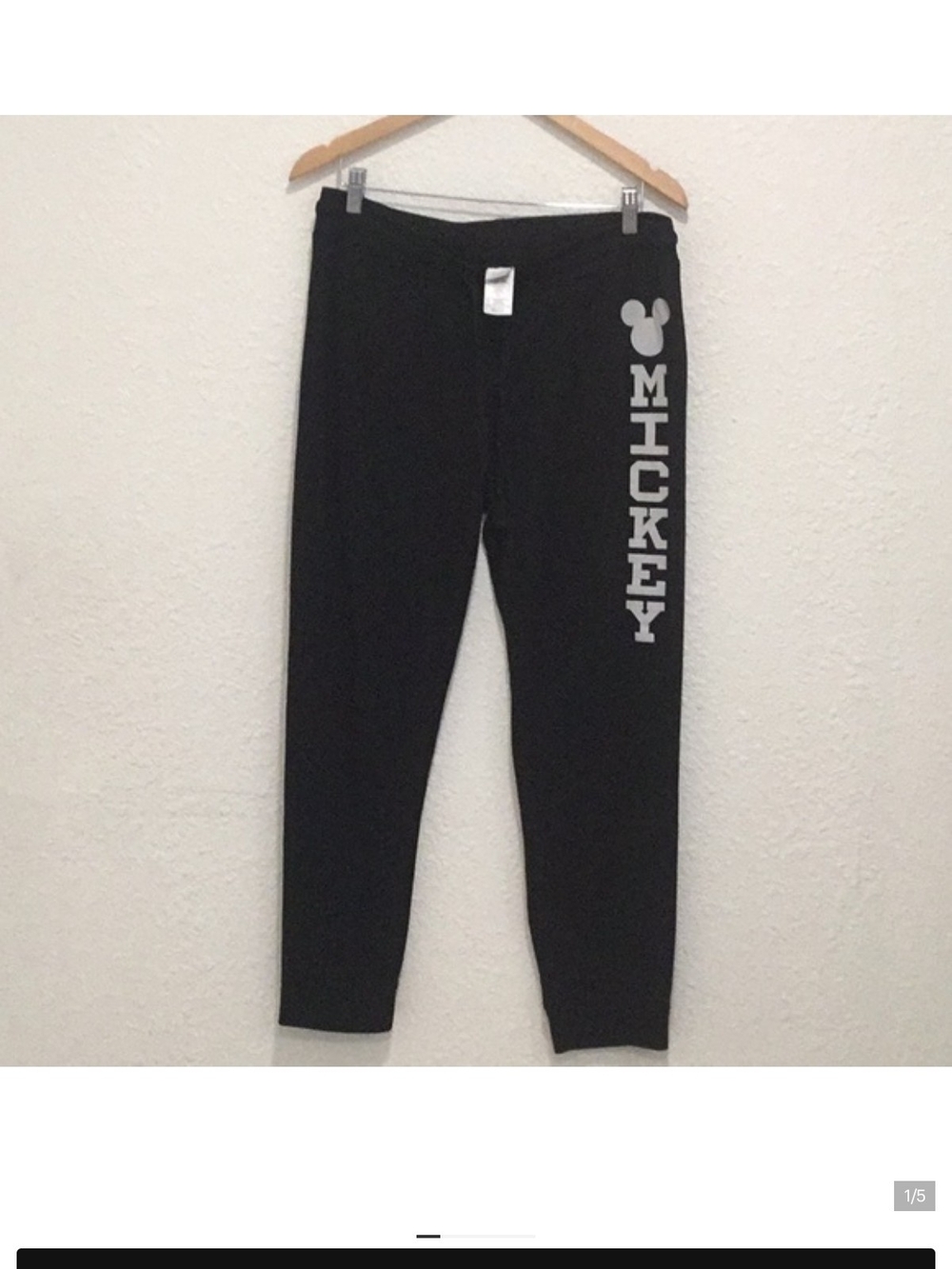 Ladies Disney Mickey Mouse Drawstring Lounge Pajama Pants  : Black : Size XL